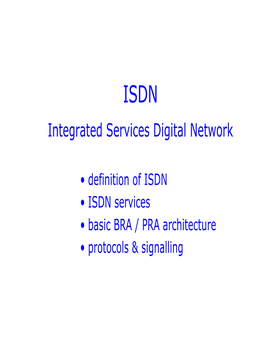 Integrated Services Digital Network