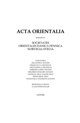 Acta Orientalia