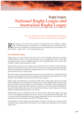 National Rugby League and Australian Rugby League