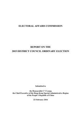Report on the 2015 District Council Ordinary Election