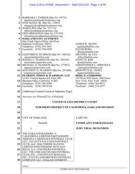 Case 4:18-Cv-07444 Document 1 Filed 12/11/18 Page 1 of 49