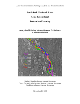 Acme-Saxon Reach Restoration Planning