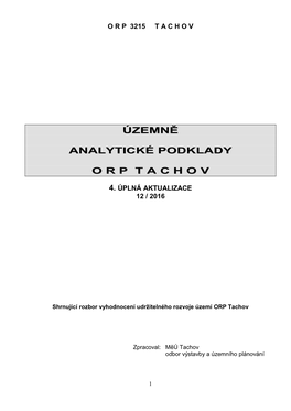 Územně Analytické Podklady O R P T a C H