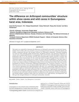 The Difference on Arthropod Communities' Structure Within Show