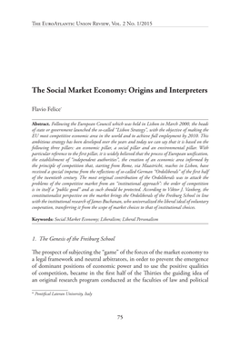 The Social Market Economy: Origins and Interpreters