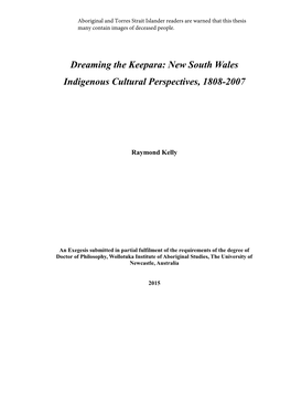 Dreaming the Keepara: New South Wales Indigenous Cultural Perspectives, 1808-2007
