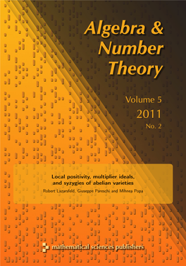 Local Positivity, Multiplier Ideals, and Syzygies of Abelian Varieties Robert Lazarsfeld, Giuseppe Pareschi and Mihnea Popa