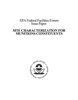 Site Characterization for Munitions Constituents