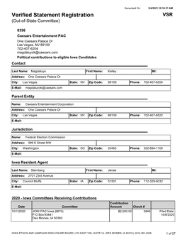 Verified Statement Registration VSR (Out-Of-State Committee)