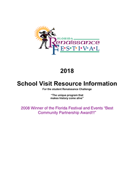 2018 School Visit Resource Information