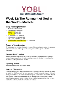 32. Zechariah 5-14, Malachi, 1 Chronicles 1-17