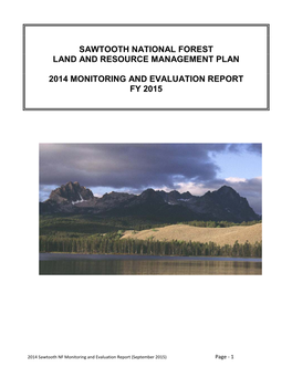 Sawtooth National Forest Land and Resource Management Plan