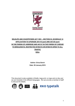 Wildlife and Countryside Act 1981 – Section 53 Application