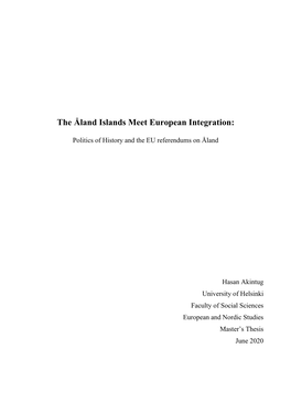 The Åland Islands Meet European Integration