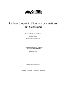 Carbon Footprint of Tourism Destinations in Queensland