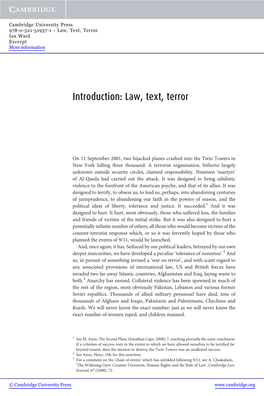 Law, Text, Terror Ian Ward Excerpt More Information