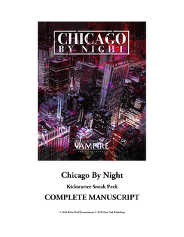 Chicago by Night Kickstarter Sneak Peek COMPLETE MANUSCRIPT