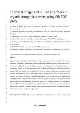 Chemical Imaging of Buried Interfaces in Organic-Inorganic Devices Using