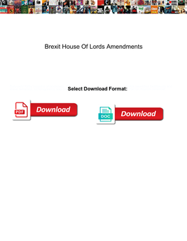 Brexit House of Lords Amendments