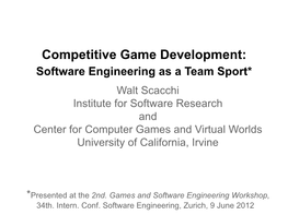 Competitive Game Development