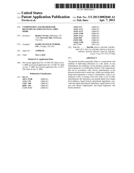 (12) Patent Application Publication (10) Pub. No.: US 2011/0082040 A1 Trevino Et Al