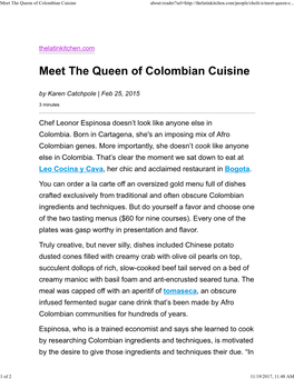 Meet the Queen of Colombian Cuisine About:Reader?Url=