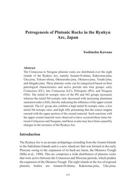 Petrogenesis of Plutonic Rocks in the Ryukyu Arc, Japan