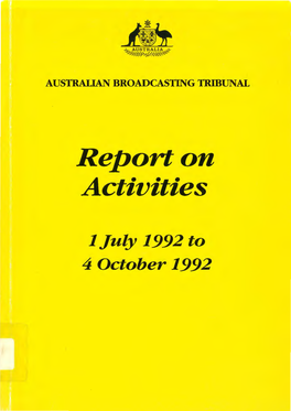 Report on Activities