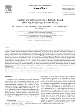 Geology and Paleomagnetism of Jeannette Island (De Long Archipelago, Eastern Arctic)