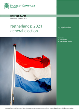 Netherlands: 2021 General Election