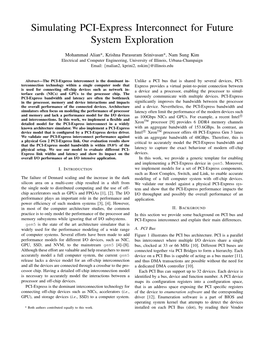 Simulating PCI-Express Interconnect for Future System Exploration