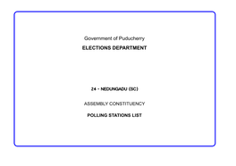 Government of Puducherry ELECTIONS DEPARTMENT
