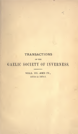 Transactions Gaelic Society of Inverness