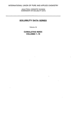 Solubility Data Series