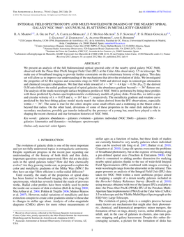 Integral Field Spectroscopy and Multi-Wavelength Imaging of the Nearby Spiral Galaxy Ngc 5668∗: an Unusual Flattening in Metallicity Gradient