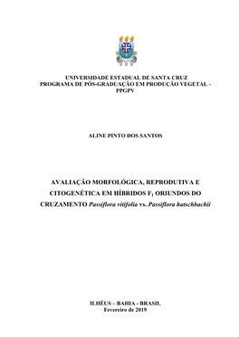 Avaliação Morfológica, Reprodutiva E Citogenética Em Híbridos F1 Oriundos Do Cruzamento P. Vitifolia Vs. P. Hatschbachii