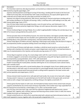 Prices Realized November 12Th 13Th, 2011 Lot Description Price 4000