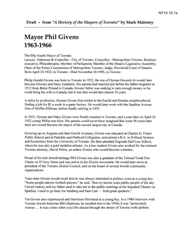 Mayor Phil Givens 1963-1966