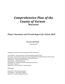 Vernon County Comprehensive Plan 2030—Phase I Document