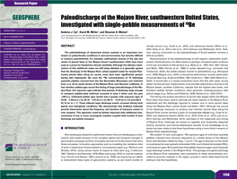 Paleodischarge of the Mojave River, Southwestern United States, Investigated with Single-Pebble Measurements of 10Be GEOSPHERE; V