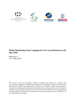 Media Monitoring in the Campaign for New Local Elections on 20 May 2018