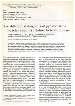 The Differential Diagnosis of Pyostomatitis Vegetans and Its Relation to Bowel Disease