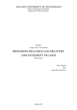 Providing Reliable Log Delivery and Integrity Of