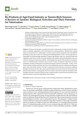 By-Products of Agri-Food Industry As Tannin-Rich Sources: a Review of Tannins’ Biological Activities and Their Potential for Valorization