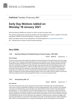 View Early Day Motions PDF File 0.12 MB