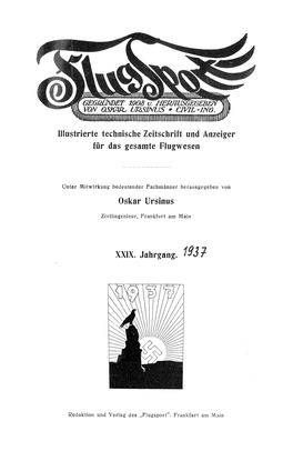 Inhaltsverzeichnis 1937