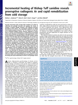 Incremental Heating of Bishop Tuff Sanidine Reveals Preeruptive Radiogenic Ar and Rapid Remobilization from Cold Storage