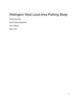 Wellington West Local Area Parking Study