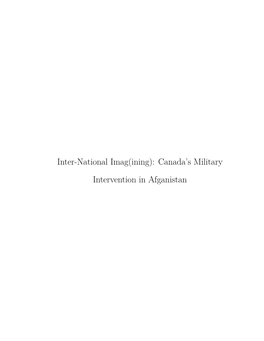 Canada's Military Intervention in Afganistan