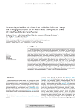 Palaeoecological Evidence for Mesolithic to Medieval Climatic